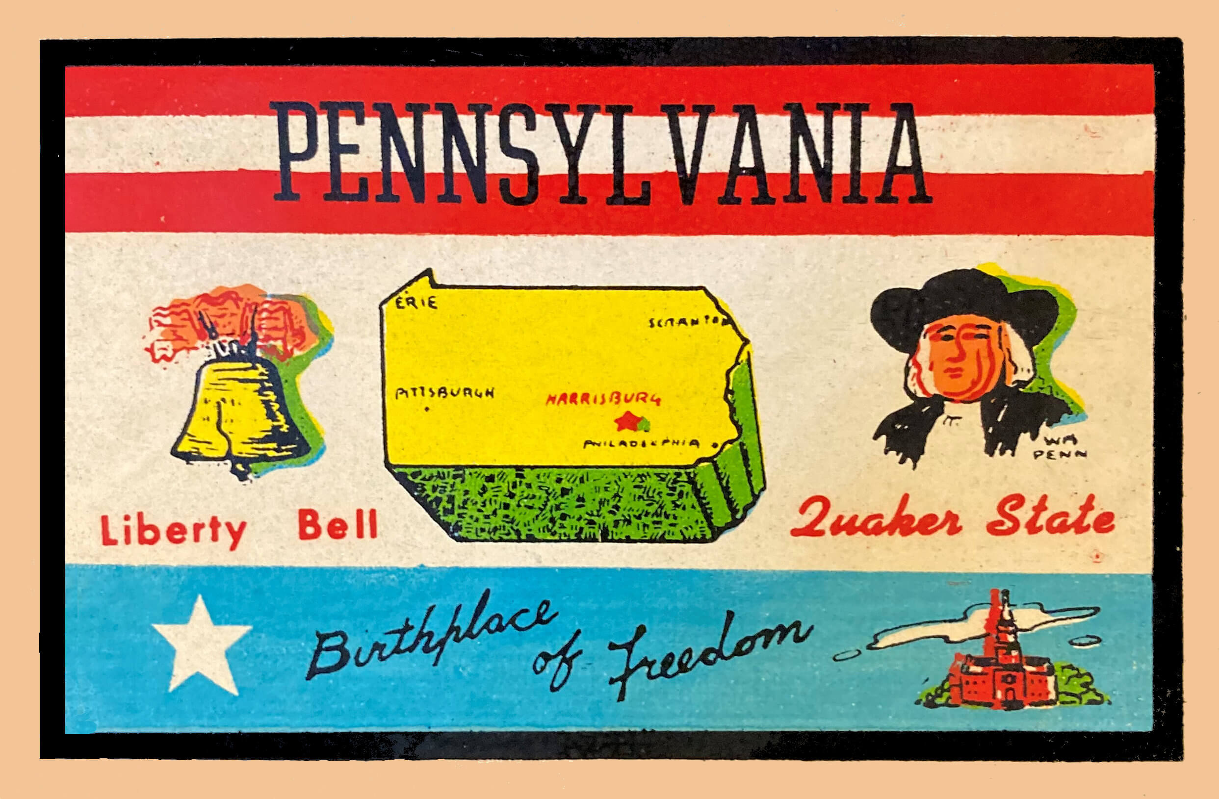 (image for) Pennsylvania Vintage Vacation Sticker